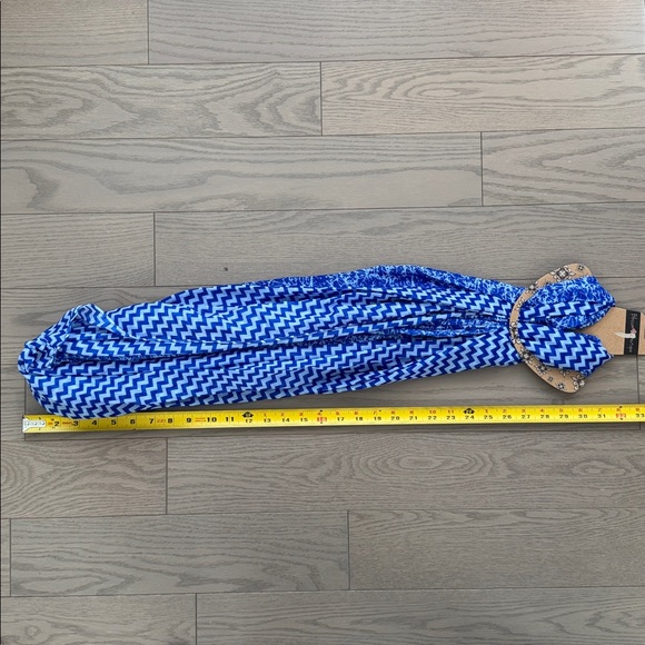 Blossom Boutique Blue Patterned Infinity Scarf - Picture 8 of 8